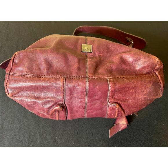 Kooba Boho Leather Hobo Handbag Wine Red Soft Leather Shoulder Bag - Picture 2 of 10